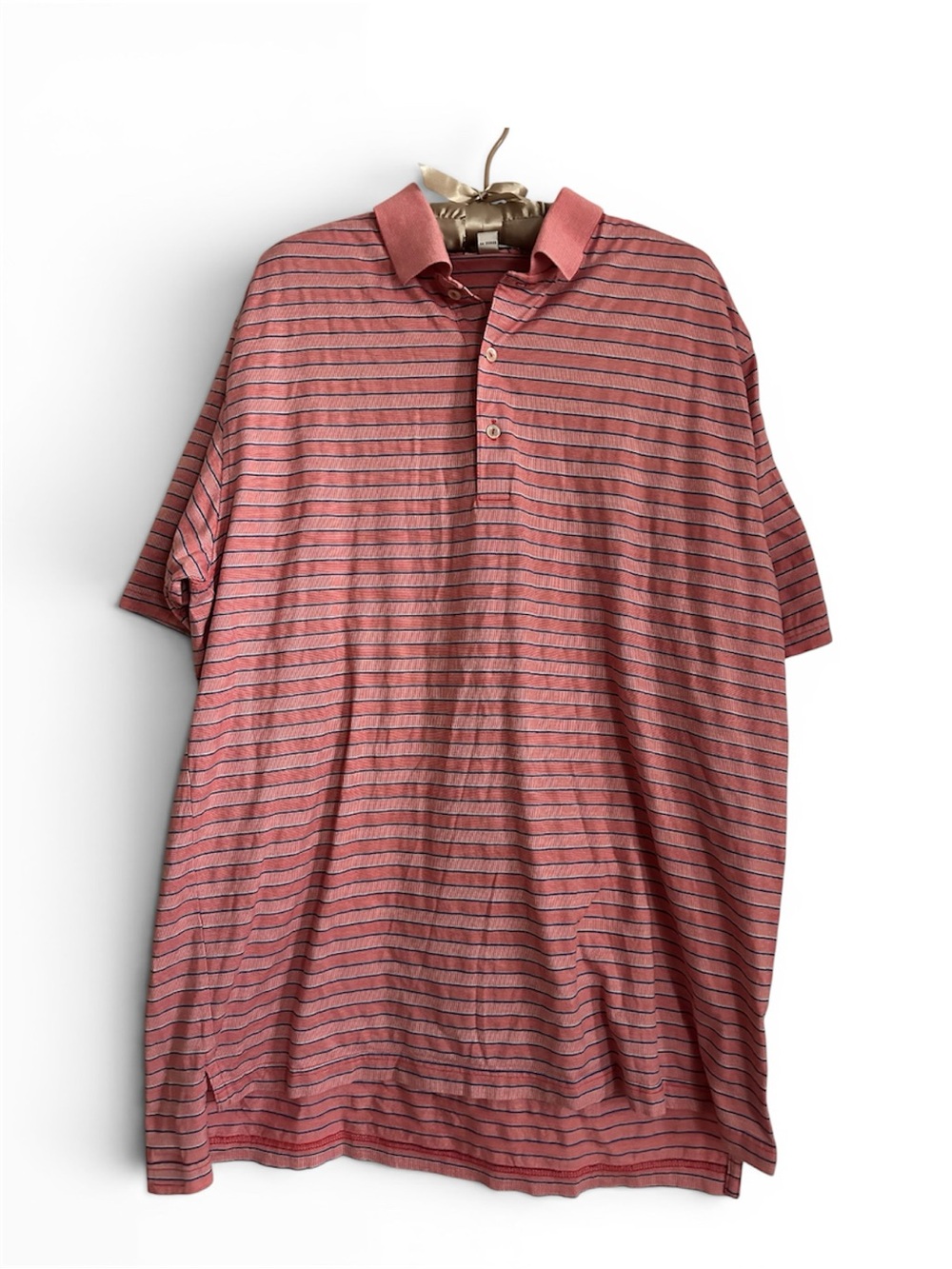 Peter Millar Coral Pink Striped Polo